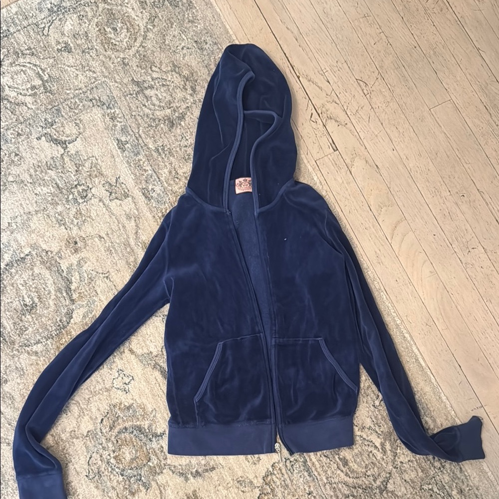 Juicy Couture Navy Blue Velour Hoodie